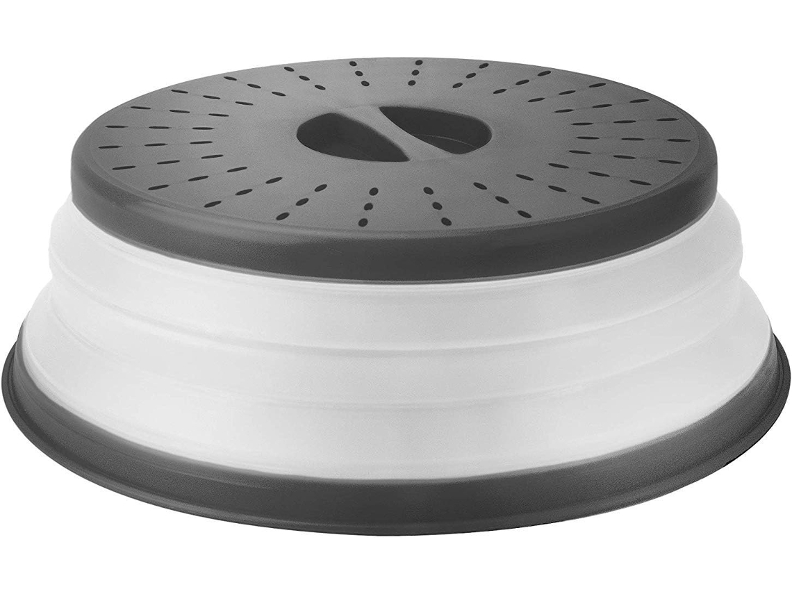 Tapa Plegable Para Microondas Tapa Para Microondas Para Alimentos Silicona Y Plástico Sin Bpa Gris Veanxin