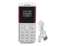 Mini Teléfono Móvil 2g, Pantalla De 0,66 Pulgadas, Reproductor De Sonido Bluetooth, Doble Sim, Blanco.