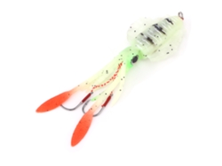 Señuelo De Calamar De Silicona Suave Con Luminiscencia Uv, Ojos 3d Y Tentáculos Móviles Para La Pesca De Calamar Verde.