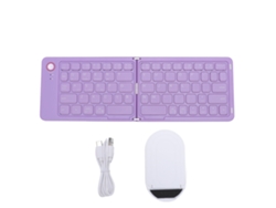 Baoj-2026teclado Bluetooth Plegable Inalámbrico Portátil 67 Teclas Recargable Slim Universal Para Teléfono Tablet Laptop Morado