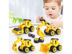 Juguetes De Vehículos De Construcción De Plástico: Excavadora, Tractor, Camión Volquete, Bulldozer - Mini Modelos Para Niños Y Niñas.