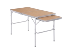 Mesa Dobrável Portátil, Aba Rebatível, Alumínio, 30 Kg, Altura Ajustável, 153x60x39/71 Cm | S/MARCA