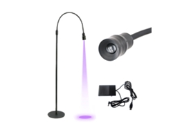 Lámpara UV para pestañas con pedal, gel UV, LED, cuello de cisne ajustable, para artistas de pestañas, manicura, estudios de maquillaje, enchufe europeo de 10 W.
