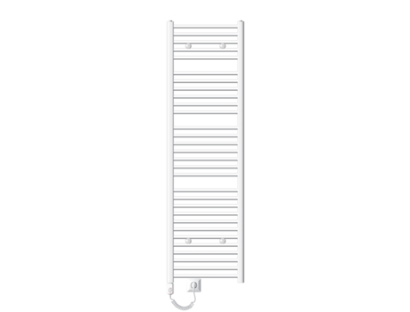 Radiador eléctrico de baño con elemento calefactor 900W 500x1800 mm blanco curvo con conexión lateral LUXEBATH