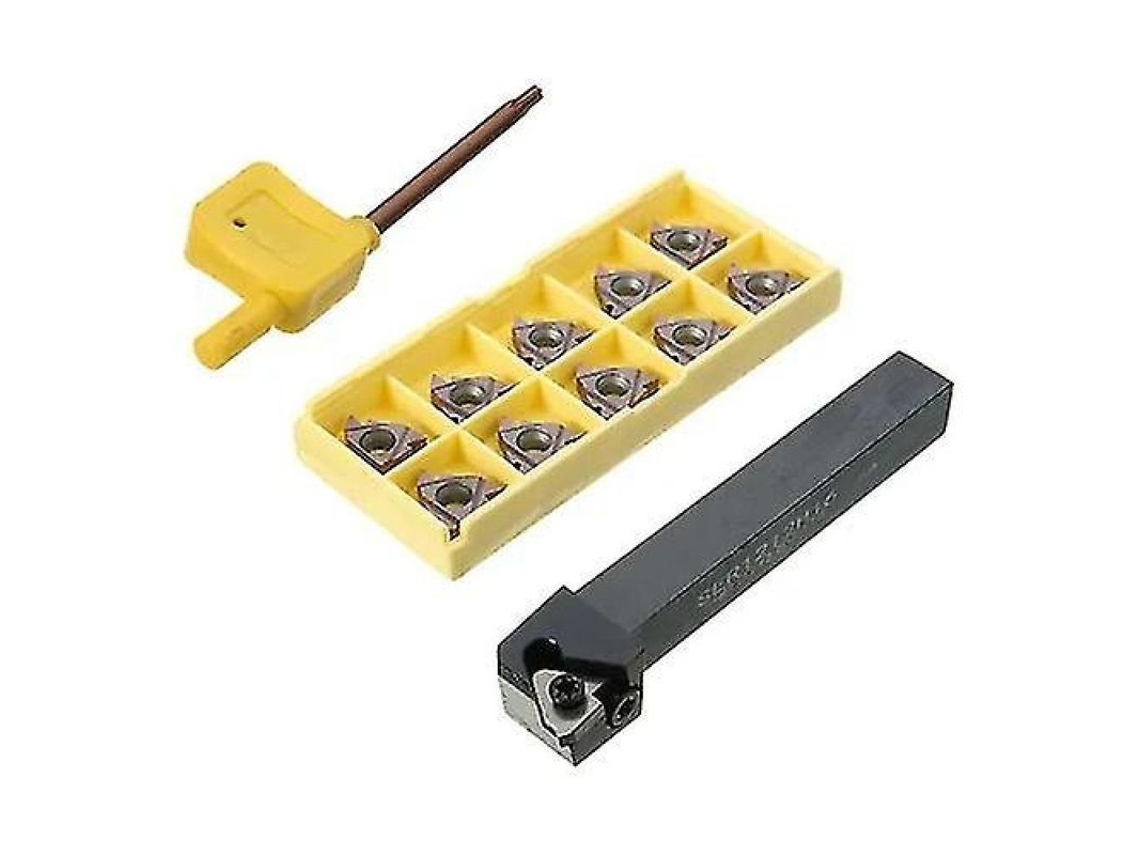 Barra De Broca Roscada Para Torno Con 10 Piezas De Roscado Interno Dcf, Acabado Oxidado Negro Resistente Y Duradero