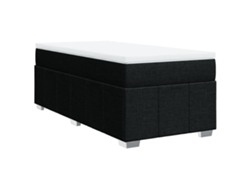 Maison Exclusive - Cama Box Spring Con Colchón Tela Negro 80x200 Cm