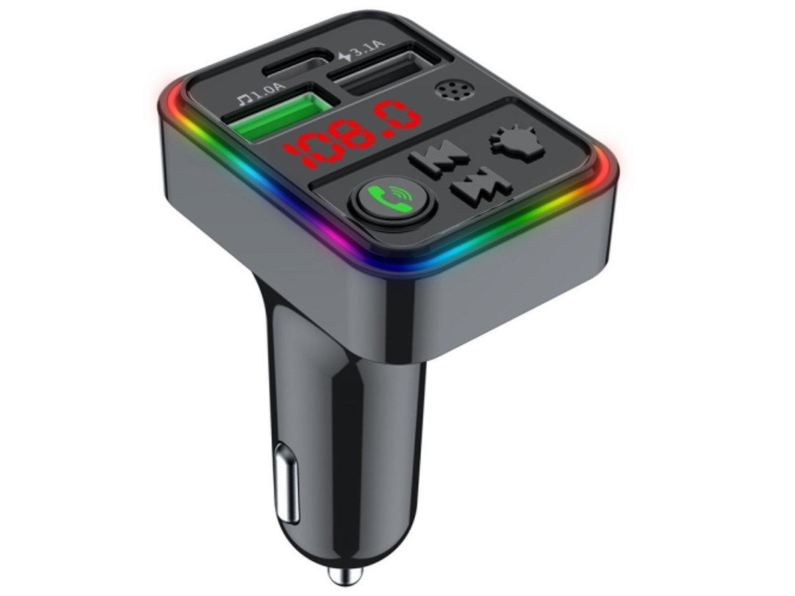 Transmisor FM Bluetooth Fwinl F18 con cargador inalámbrico USB dual y reproductor MP3 para coche