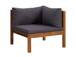 Maison Exclusive - Sofá Esquina Seccional Cojines Gris Oscuro Madera Maciza Acacia