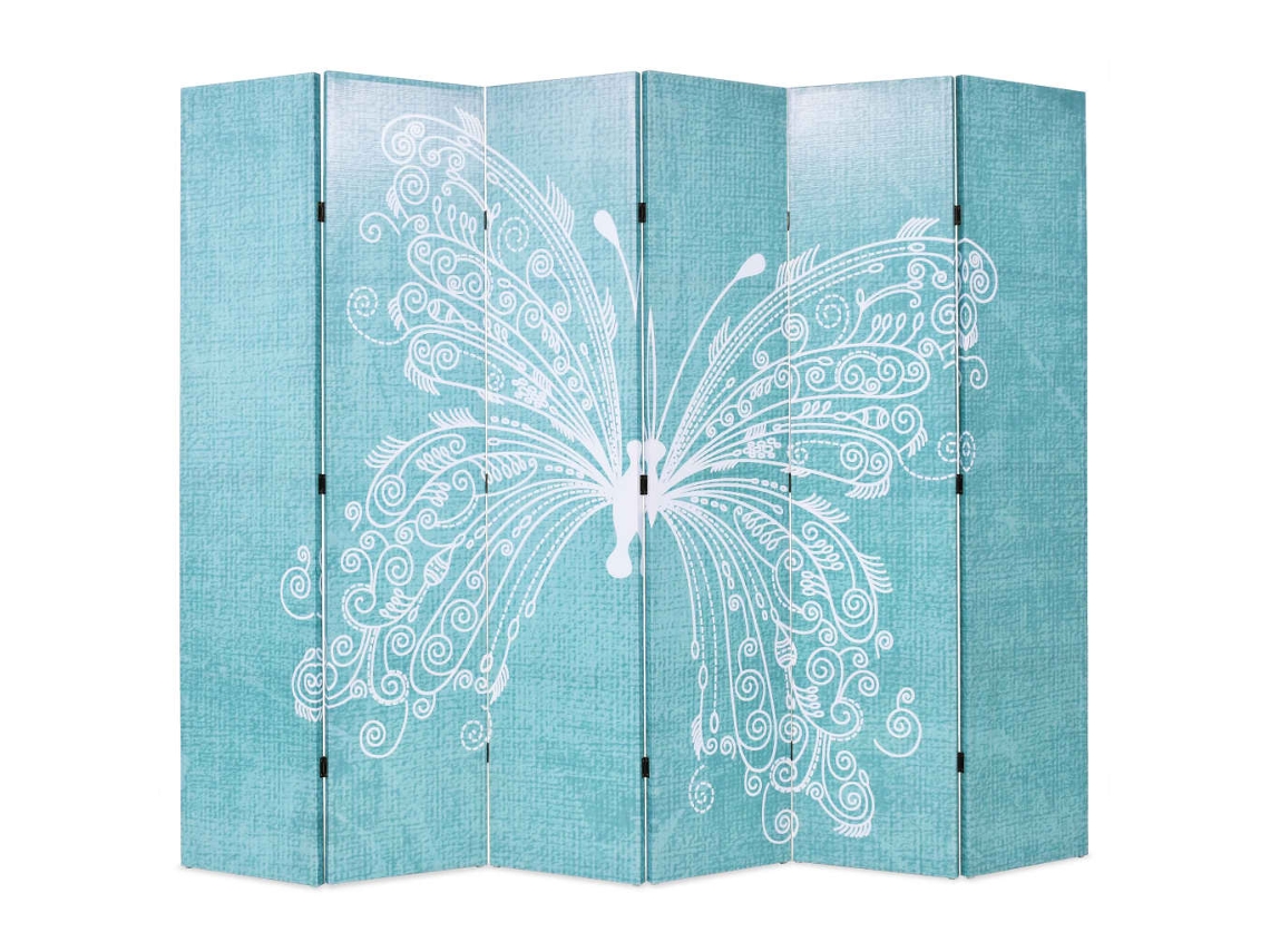 Biombo VIDAXL Azul Tela (228x170 cm)