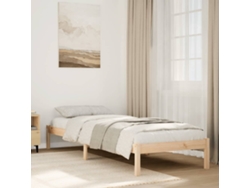 Cama Extralarga Sin Colchón Madera Maciza De Pino 80x220 Cm
