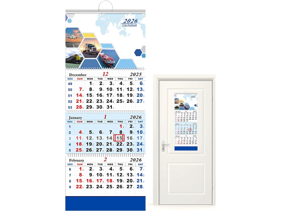 Calendário 2026: Planejador Trimestral, 33 X 83, 5 X 1 Cm, Encadernação Em Espiral, De Colunas, Exibição