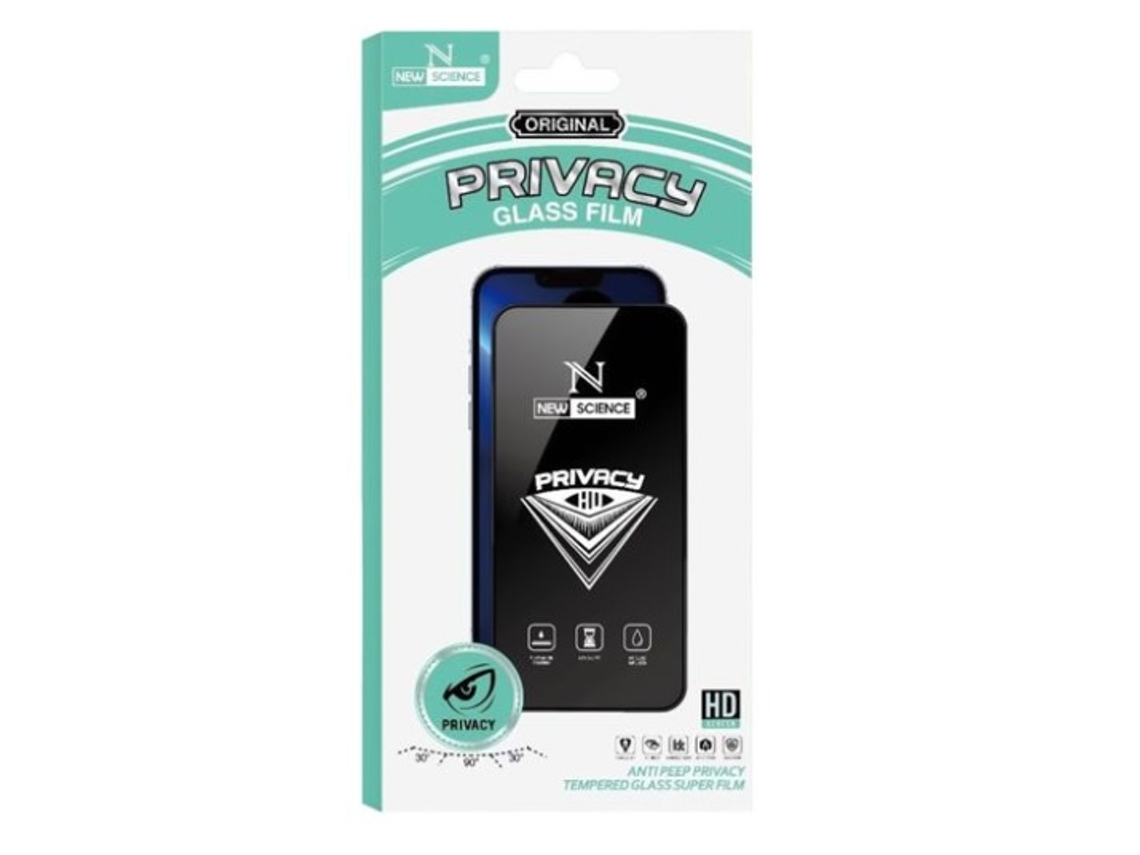 Protector de Pantalla Antispy Moldura para iPhone 13 Mini NEW SCIENCE Vidrio Templado Negro