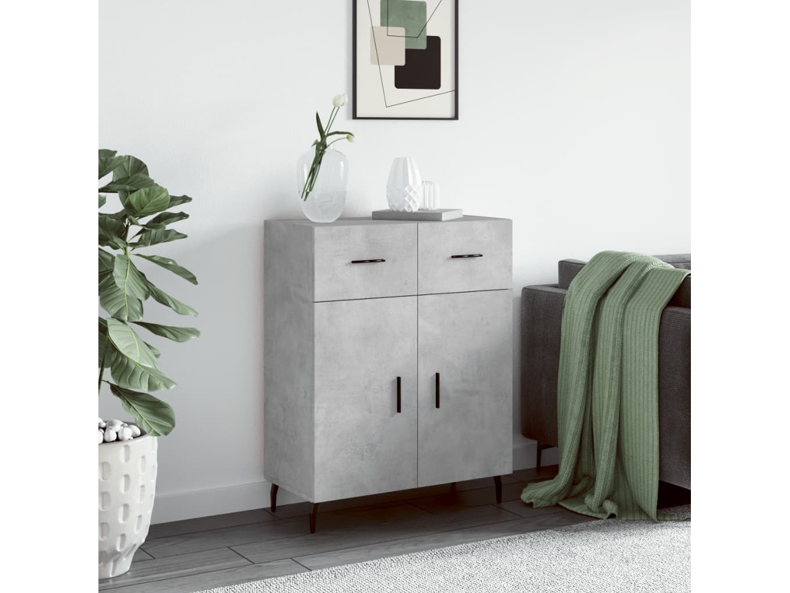 Aparador De Madera De Ingeniería Gris Hormigón 69,5x34x90 Cm