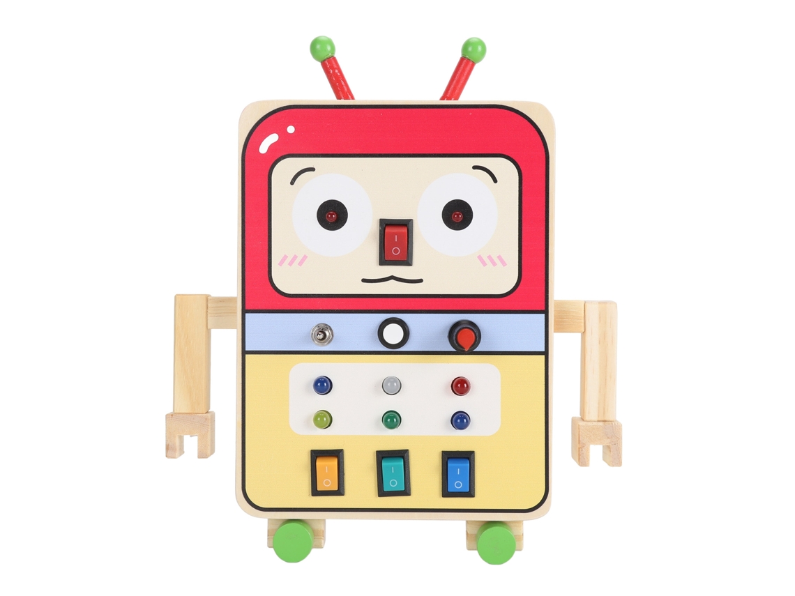 Ats-juguete De Madera Con Botones Y Luces Led Para Bebés, Juguete Educatsivo Sensorial Con Interruptores De Luz