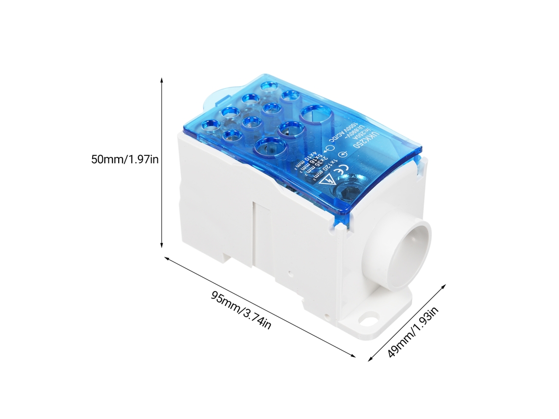 Caja De Conexiones Ukk250a Con Tapa, Bloque De Terminales De Tornillo De 11 Posiciones, Montaje En Riel Din, Divisor De Cables, Carcasa.