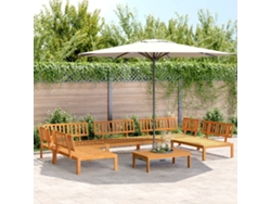 Juego de 6 muebles de palets para jardín de madera maciza de acacia, DKD Home Decor