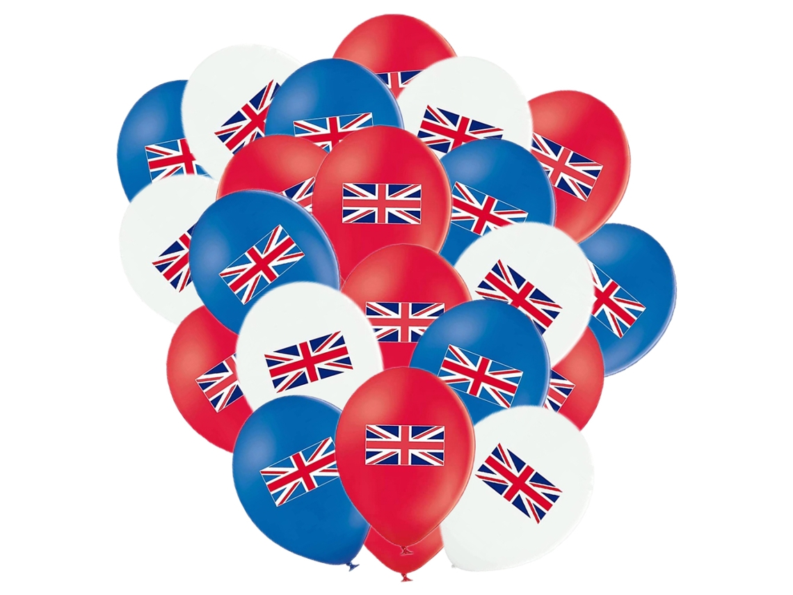 Juego De Globos Con El Logo De La Union Jack, En Rojo, Azul Y Blanco, Para La Decoración De Fiestas De Cumpleaños.
