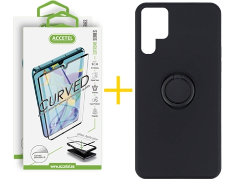 Carcasa + 2 Protectores de Pantalla para Samsung Galaxy S22 Ultra 5G ACCETEL Negro