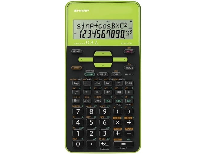 Calculadora Científica SHARP EL531TH Negro y Verde (10 dígitos)