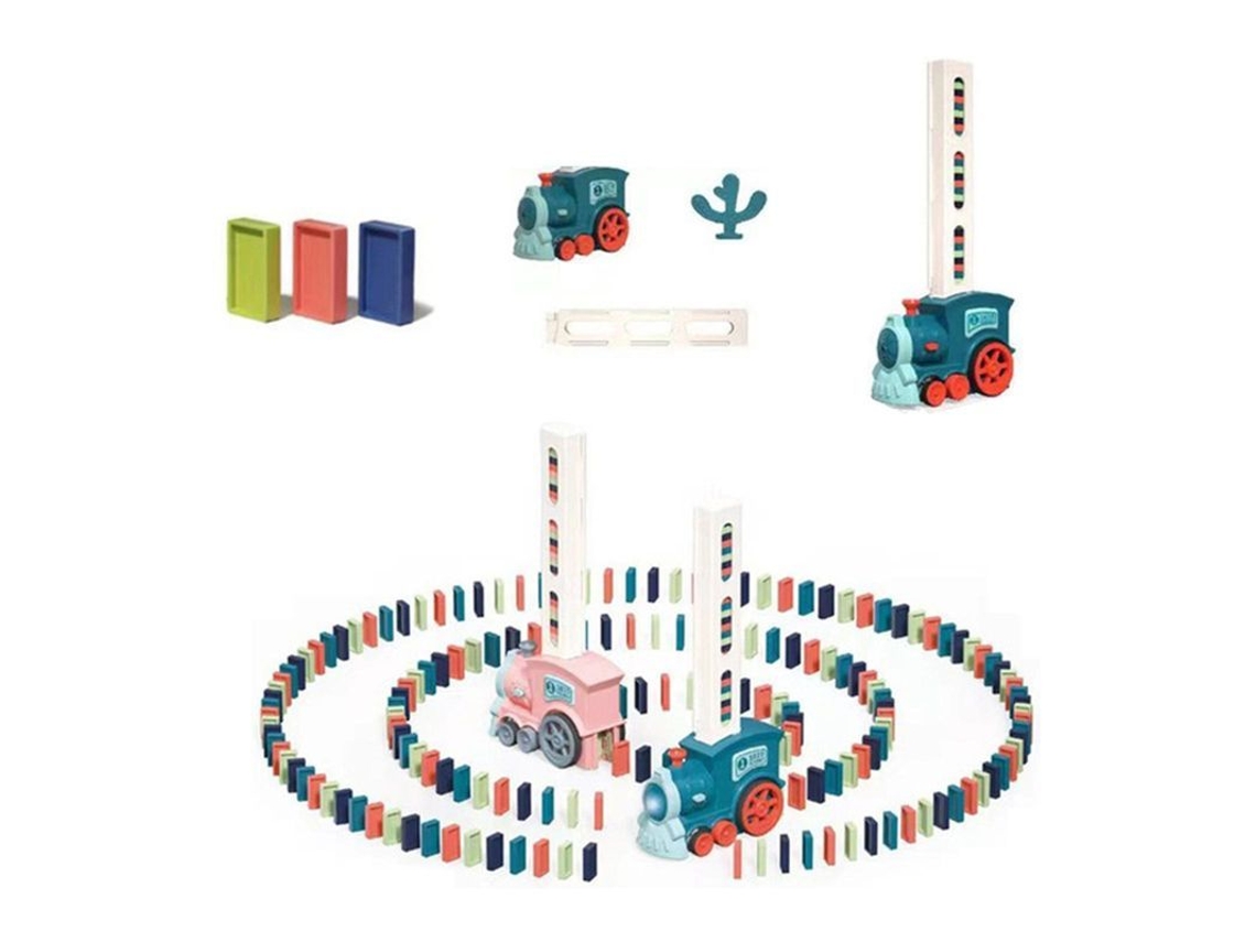2026-tren De Dominós Automático - Set Eléctrico 60/80/100 Piezas, Juguete Para Niños Niñas Con Luces Y Sonidos