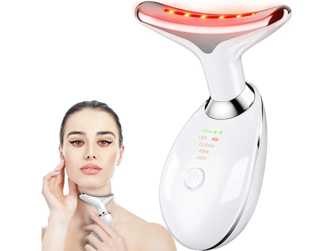 Dispositivo Vibratório De Beleza Para Rosto E Pescoço Ferramenta De Cuidado Da Pele De Ação Tripla Com Modo De Luz De 7 Cores Para Beleza Yizhood