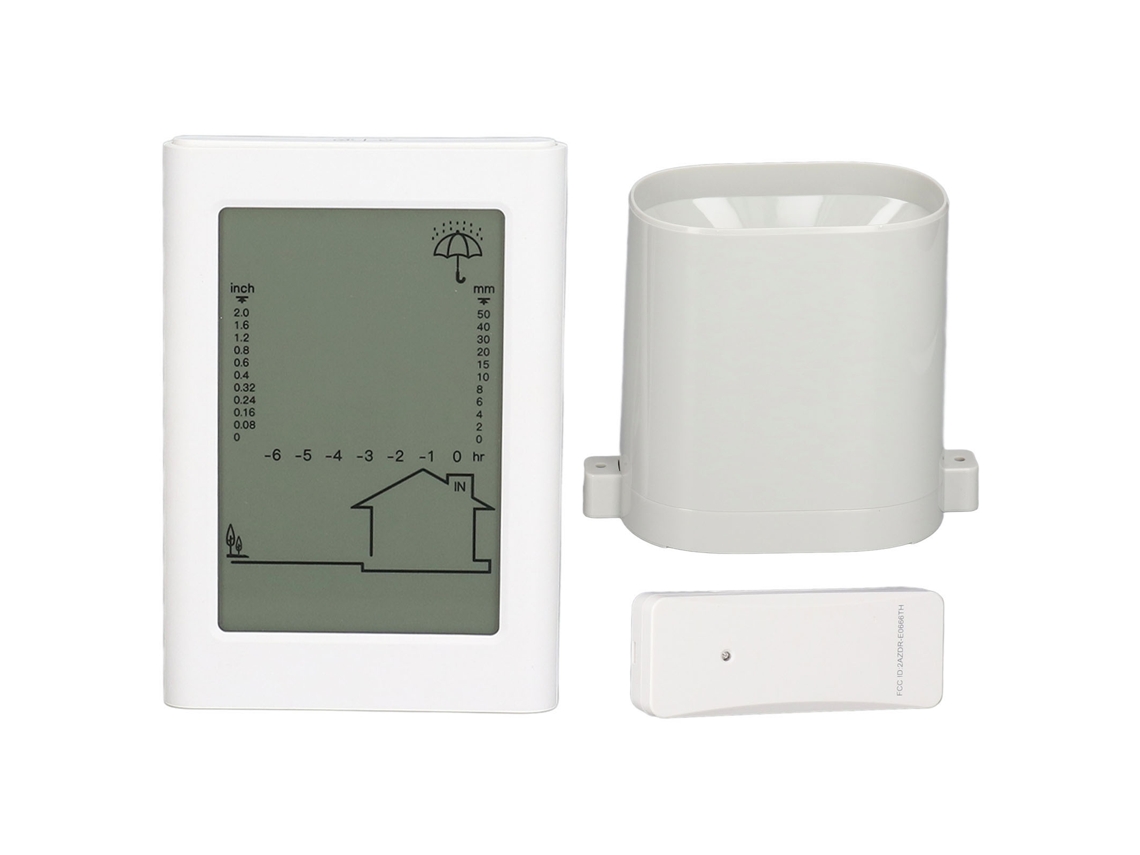 Pluviómetro Digital Electrónico 3 En 1, Sistema De Monitoreo Inalámbrico Para Exteriores Con Panel De Luz Naranja Para Uso Doméstico.