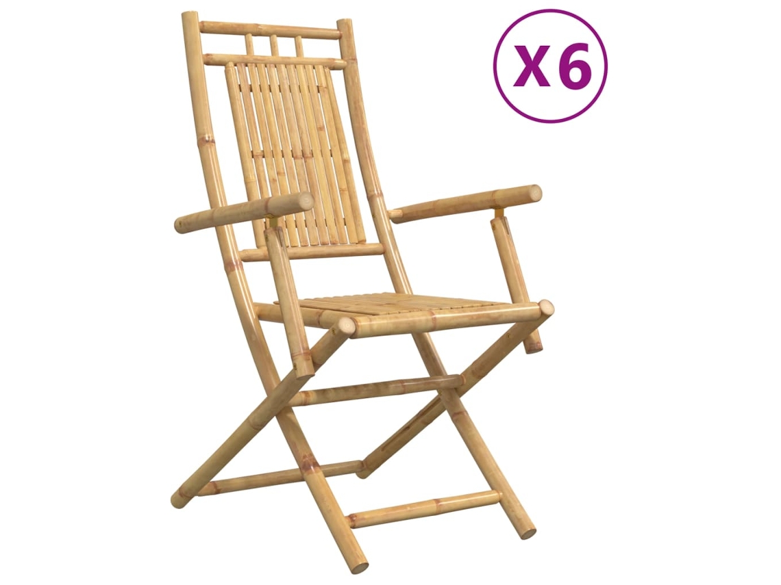 Maison Exclusive - Sillas De Jardín Plegables 6 Unidades Bambú 53x66x99 Cm