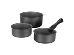 Arthur Martin AM777GM Conjunto de bateria de cozinha de 3 panelas - Matt cinza 16-18-20 cm + 1 alça removível - todas as luzes, incluindo indução