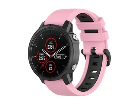 Correa Para Garmin Fenix 5S Plus 22mm Correa De Reloj Deportiva De Silicona De Dos Colores Rosa-Negro VENISYMLIS