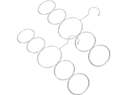 Juego 2 Soportes Multifuncionales Metal Plateado 5 Ranuras Bufandas Acabado Antideslizante Armario Organizador