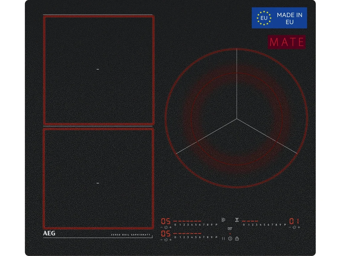 Placa de Inducción AEG TI63IQ10IZ SaphirMatt (Eléctrica - 60 cm - Negro Mate)