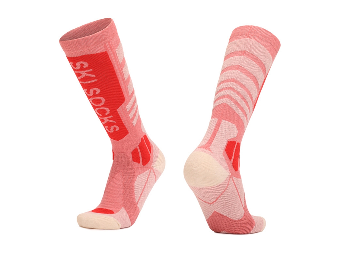 Calcetines Altos De Esquí Para Mujer De Lana Merino, Calcetines Térmicos De Invierno, Acolchados Y Antideslizantes.