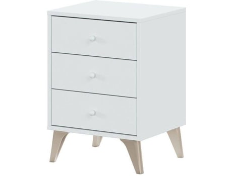 Mesita de Noche HABITDESIGN Sweet (Blanco - ABS - 40x56x33.5 cm)
