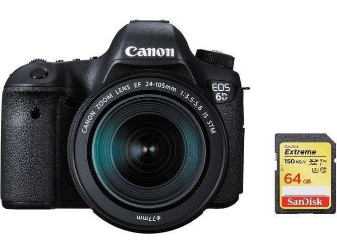Kit Cámara Réflex CANON EOS 6D EF 24-105mm F3.5-5.6 IS STM + 64GB SD