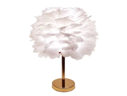 Rebe-lámpara De Mesa De Plumas Con Botón Led Luz Suave Decorativa Dorada Para Escritorio Cama Luz Nocturna