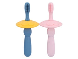 2pcs Escovão De Dentes De Silicone Para Bebê Cerdas Ultra Macias Design Seguro Removível