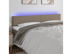 Cabecero Con Led De Tela Gris Taupe 160x5x78/88 Cm