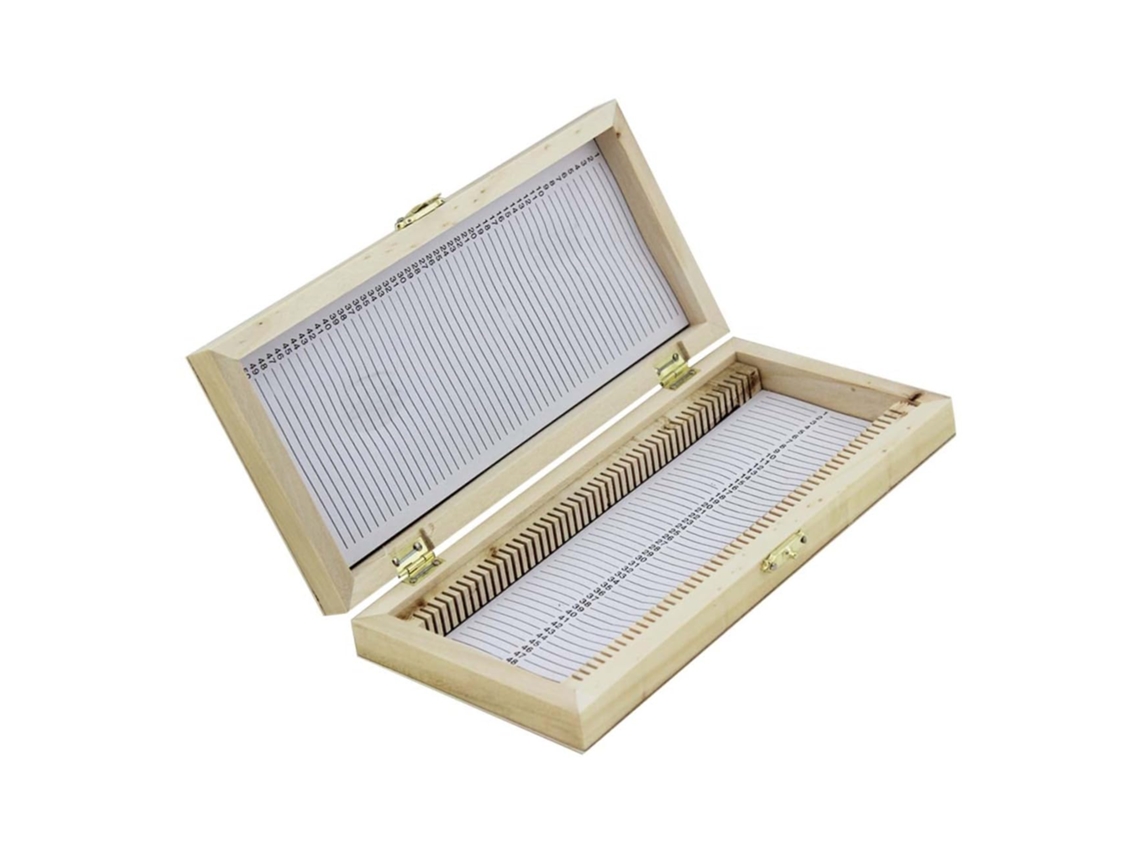 Caja De Madera Para Guardar Portaobjetos De Microscopio, Estuche Para Muestras Vegetales.