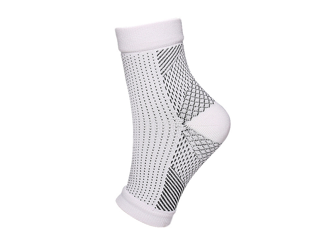 Calcetines de compresión antifatiga para sujeción del tobillo, ideales para correr, ciclismo y baloncesto. Mdug (blanco, 1 par, L XL)