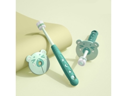 Cepillo De Dientes Infantil Giratorio 360° Con Cerdas Suaves, Nanoplástico, Para Bebés Y Niños Pequeños De 1 A 6 Años, Verde.