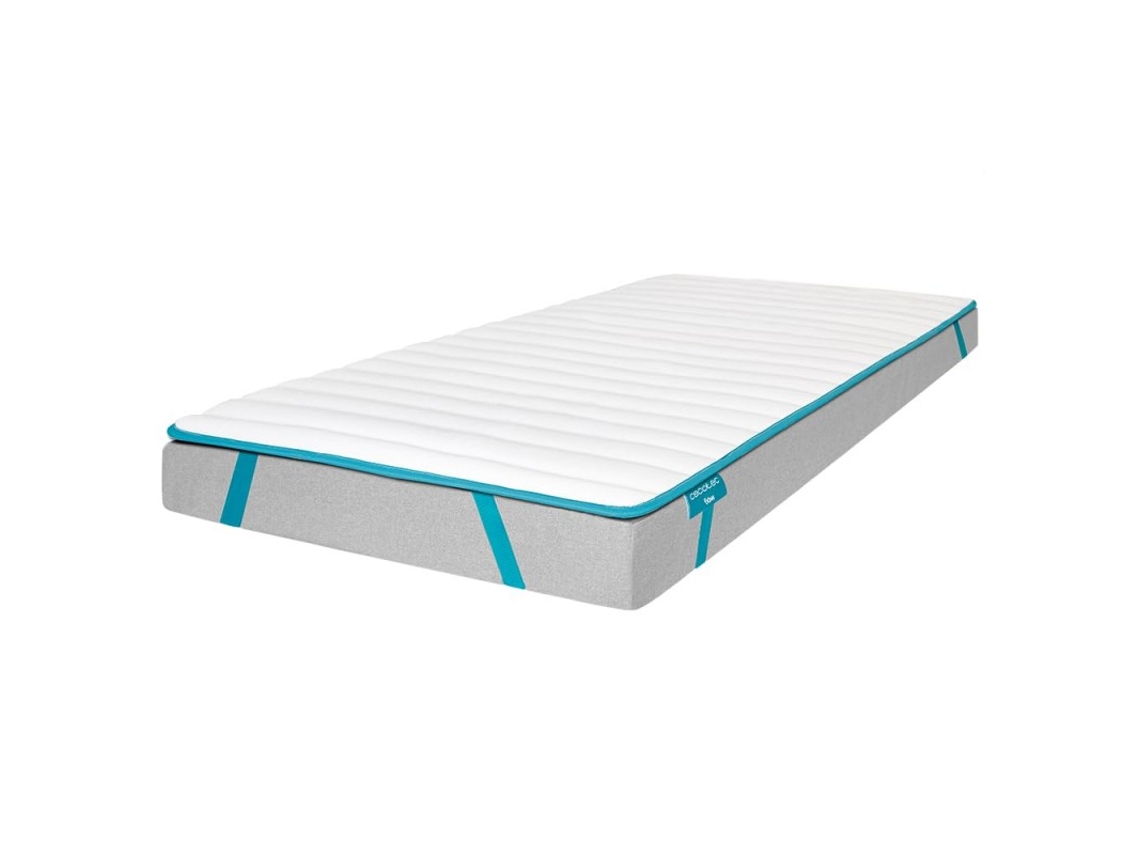 Topper Acolchado Flow TopCloud 150x190 Cubrecolchón Sobrecolchón Espuma Supersuave y Fibra Siliconada de 5cm de Altura 4 Correas Elásticas Antideslizantes para una Mejor Sujeción CECOTEC