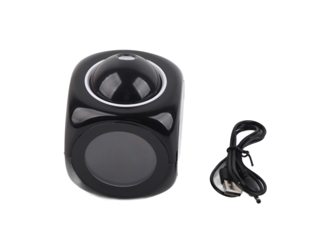 Reloj de escritorio multifuncional Baok con proyector, USB, LED, alarma por voz y proyección digital, color negro, para dormitorio.