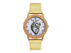 Elegante Reloj De Pulsera De Cuarzo Para Hombre Y Mujer, Color Dorado.