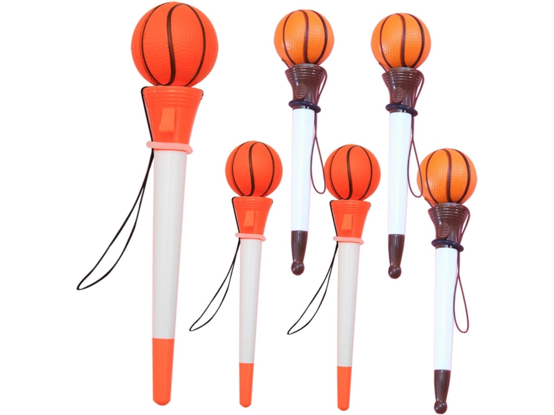 Juego de 6 bolígrafos de tinta negra, inspirados en las cadenas de las pelotas de baloncesto.