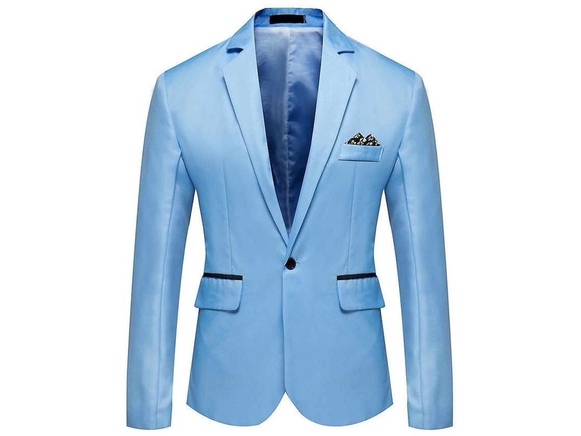 Fasst-chaqueta Casual Para Hombre Mystdiy Con Un Botón Y Solapa Cortada Estilo Juvenil Slim