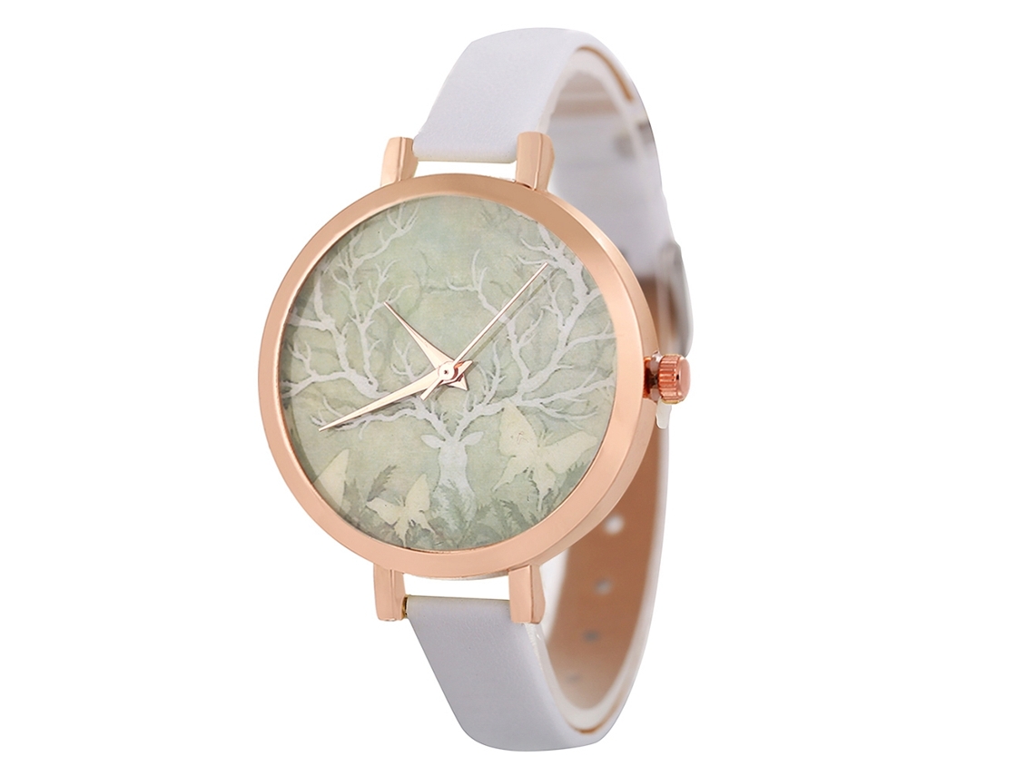 Reloj De Pulsera Zhoulianfa Para Mujer, Estilo Coreano, Correa De Cuero Blanco, Movimiento Analógico De Cuarzo.