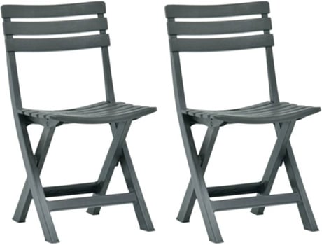 Conjunto 2 Silla de exterior VIDAXL Verde Plástico (44x41x78 cm)