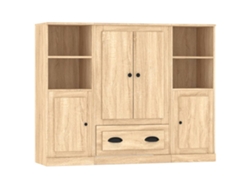 Aparadores Altos Juego de 3 Piezas Derivados de Madera Color Roble Sonoma EXCLUSIVO MAISON