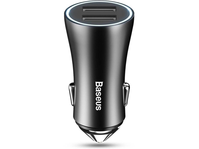 Cargador de Coche BASEUS USB Doble Negro