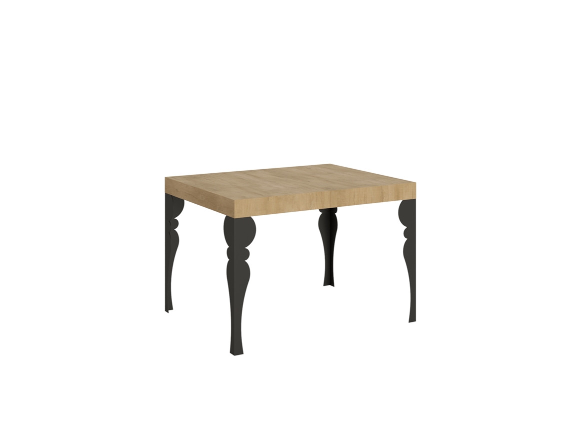 Mesa extensible 80x120/204 cm Paxon Roble Natural estructura Antracita